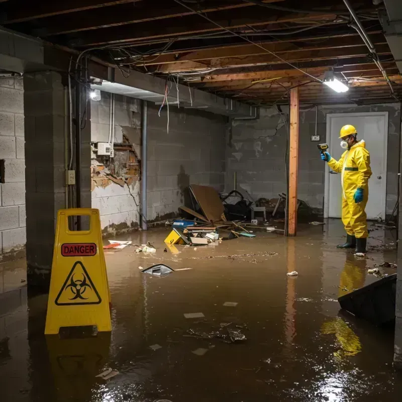 Flooded Basement Electrical Hazard in Pittsfield, IL Property